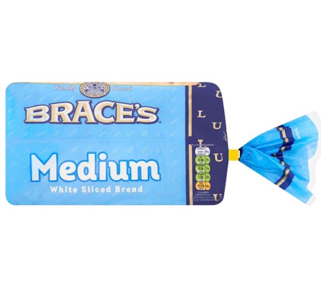 Brace's Medium White Sliced Bread 800g