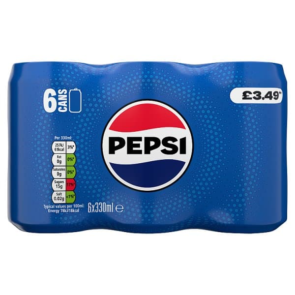 Pepsi Cola Cans 6 x 330ml