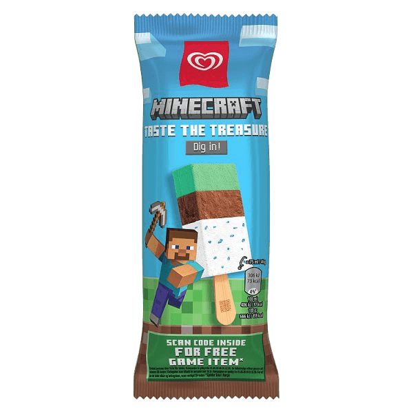 Wall's Minecraft Vanilla & Chocolate Ice Cream Stick 75ml