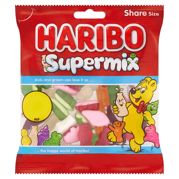 HARIBO Supermix Fruit & Milk Flavoured Jelly & Foam Sweets Sharing Bag
