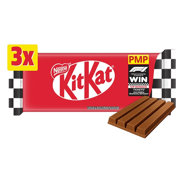 KitKat F1 4 Finger Milk Chocolate Biscuit Bar 3 pack Multipack
