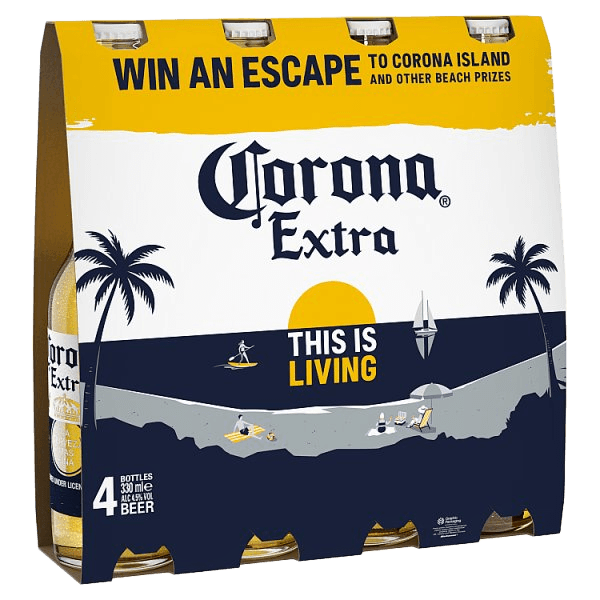 Corona Extra Premium Lager Beer Bottles 4x330ml