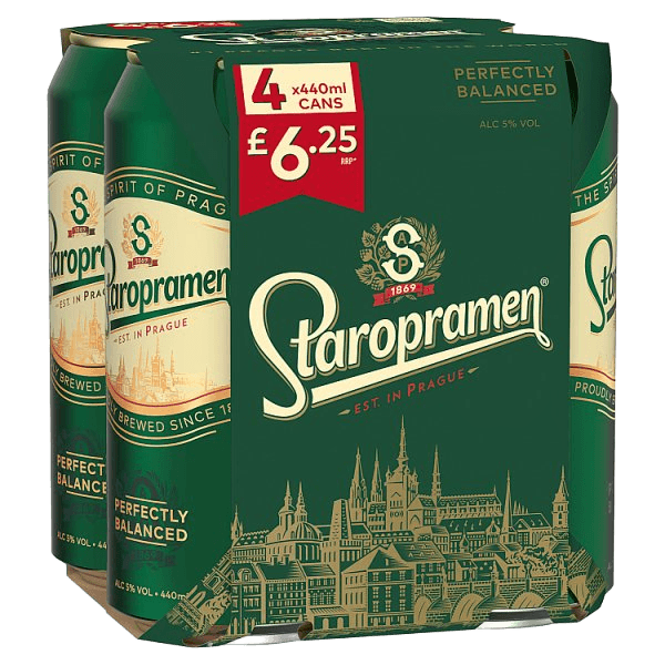 Staropramen Pilsner Lager Beer Can 4 x 440ml