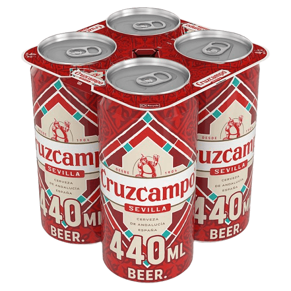 Cruzcampo Sevilla Lager Beer 4.4% ABV Cans 4x440ml